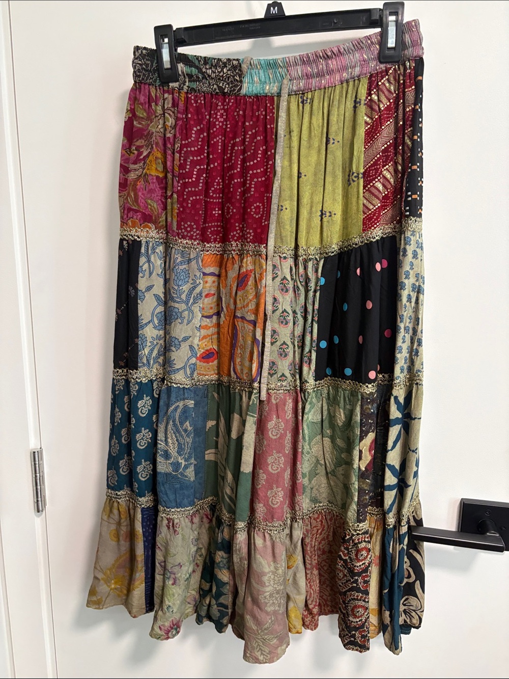 Patchwork Boho Maxi Skirt in Multicolor